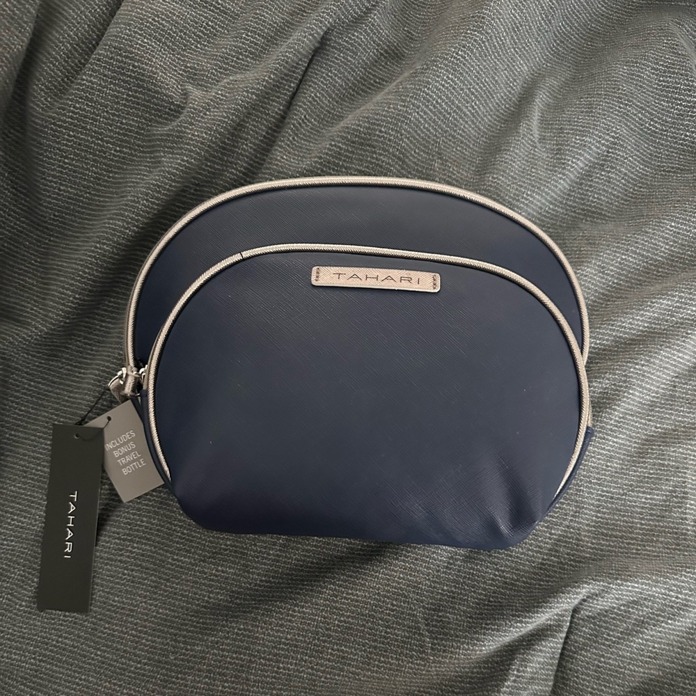Tahari Dark Blue Cosmetic Bag Duo